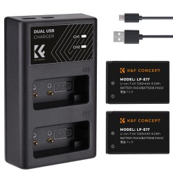 K&F Concept LP-E17 Battery Pack - 2 Batteries + Dual Charger K&F Concept LP-E17 Battery Pack - 2 Batteries + Dual Charger